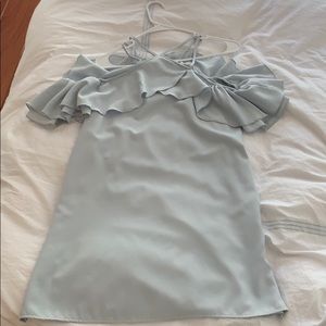 Missguided Blue Cold Shoulder Strappy Dress